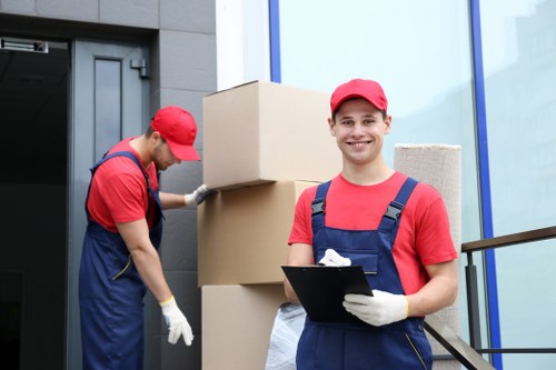Business moving team handling equipment in Brixton