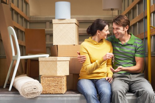 Customer reviewing moving service terms and conditions