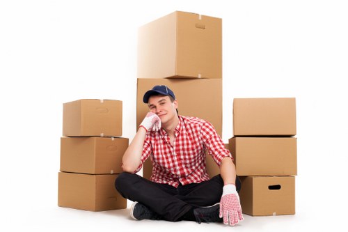 Packed moving boxes ready for a professional removals service